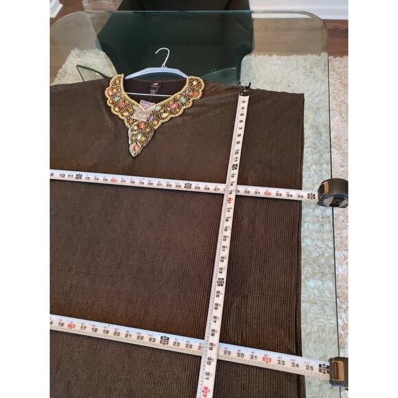 ESY Studio EY Kaftan Dress Womens OSM Black Shimmer African Dashiki Embroidered - Picture 6 of 16